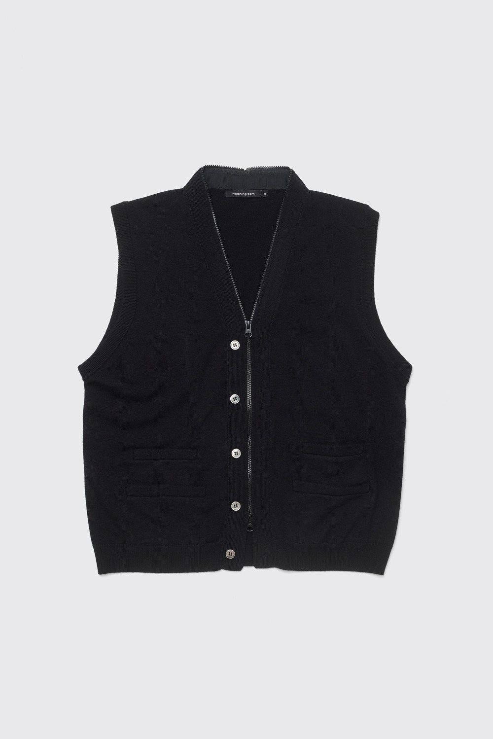 Full Zip Knit Vest Black (2nd Restock)