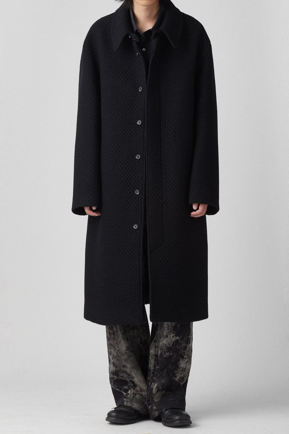 [Obscura Exclusive] Balmacaan Coat V2 Tweed Black